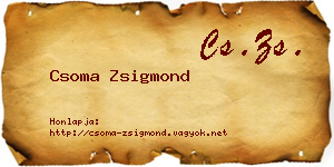Csoma Zsigmond névjegykártya